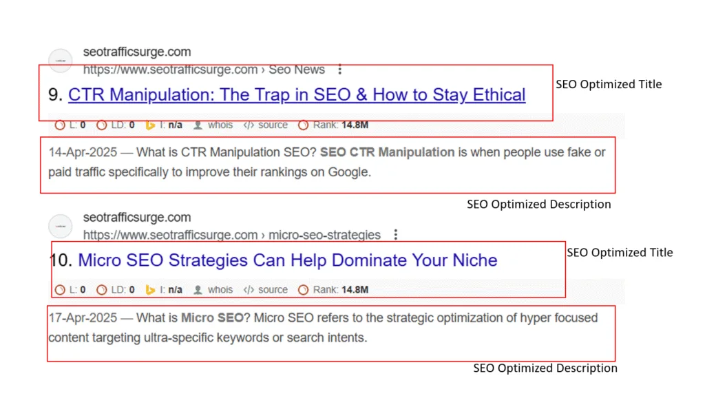 How do you integrate SEO into Content: Meta Title & Meta Description